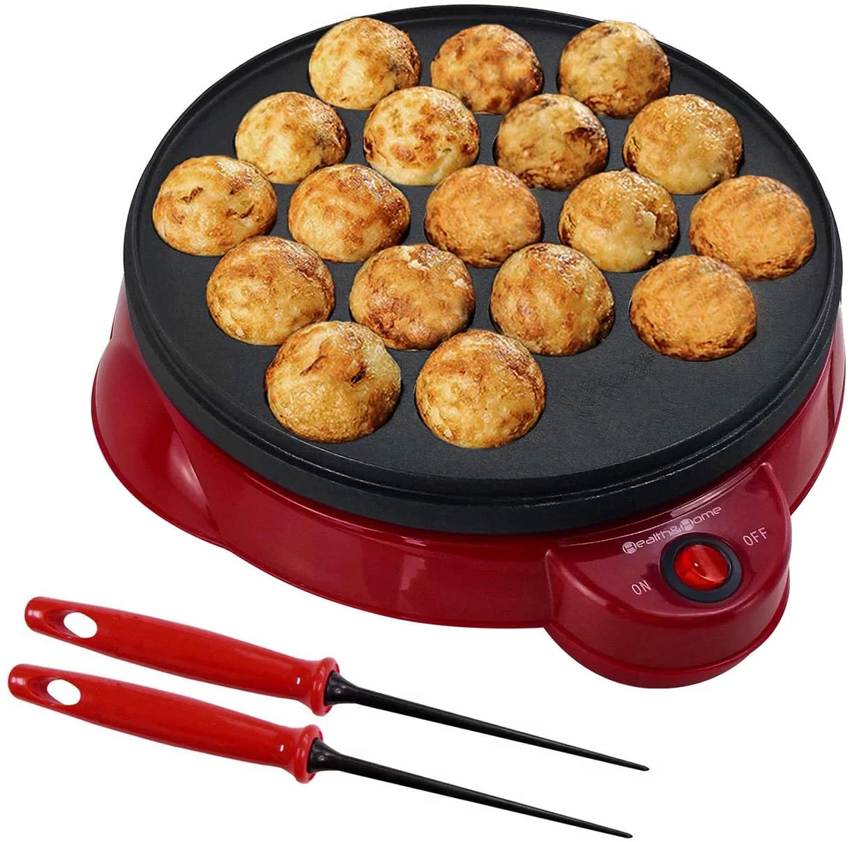 Electric Takoyaki Maker With Free Takoyaki Tools - Specialty & Novelty Cake Pans for Takoyaki Octopus Ball, Cake Pop, Ebelskiver, Aebleskiver - Electric Takoyaki Grill - Portable, Compact, Easy Clean