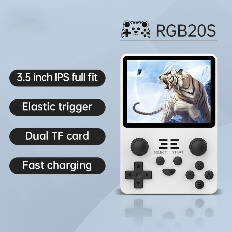RGB20S Handheld Game Console Retro Gaming Console with 20 Emulators 21K+ Preloaded Games 3.5” IPS Screen RK3326 Processor Portable Video Game Console for Kids & Adults Multi-Game System (Yellow-128G)