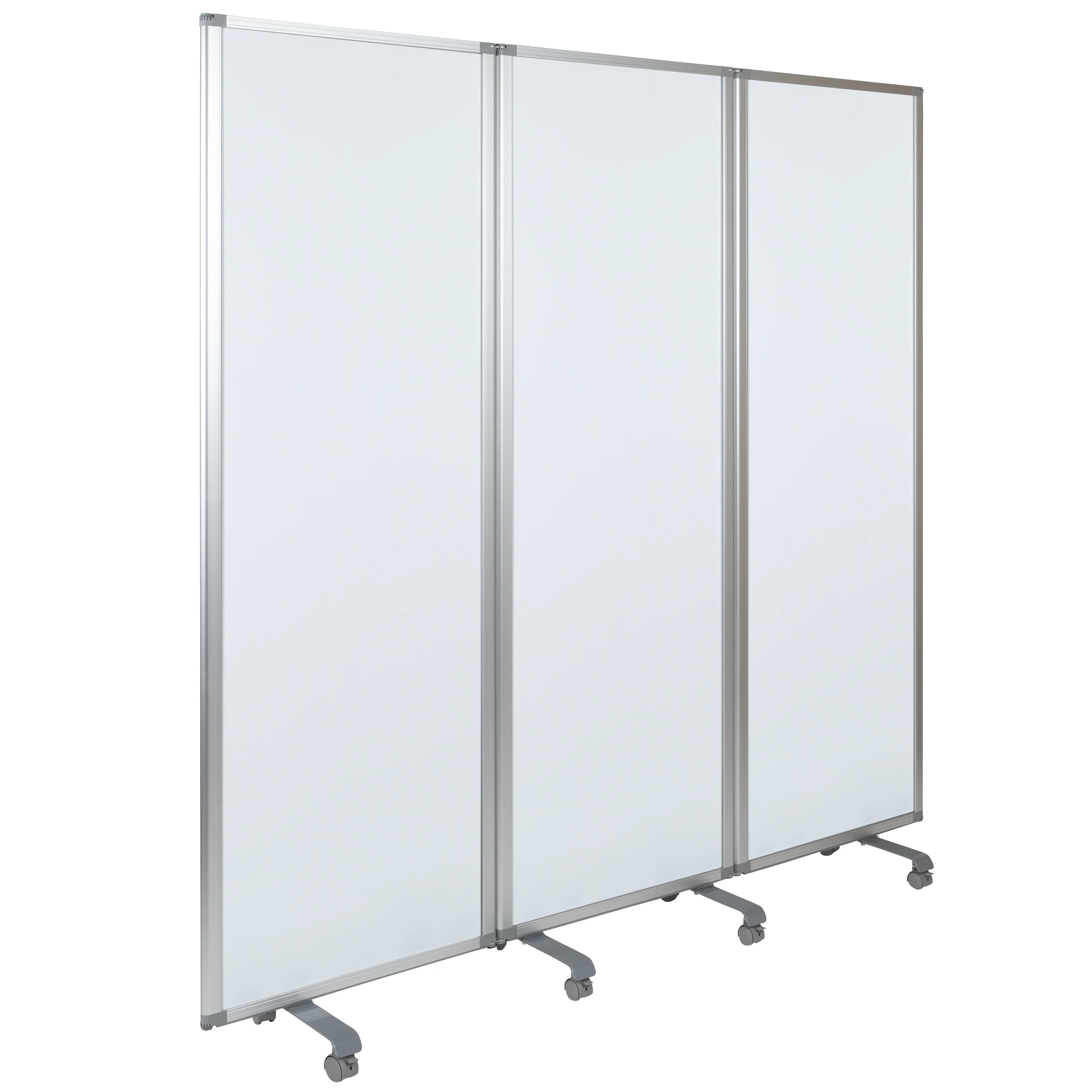 Flash Furniture Raisley Mobile Magnetic Whiteboard Partition with Lockable Casters, 72