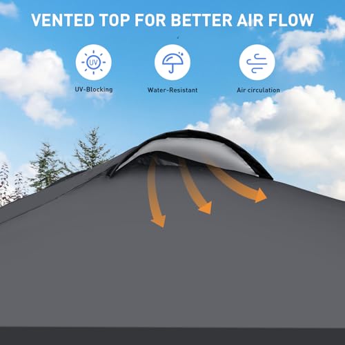 10x10 FT Pop Up Canopy, Instant Outdoor Canopy Tent with Carrying Bag, 3 Adjustable Heights - Portable for Event, Parties, Camping and More Outdoor Activities