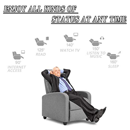 FDW Recliner Chair Reclining Sofa Leather Chair Home Theater Seating Lounge with Padded Seat Backrest