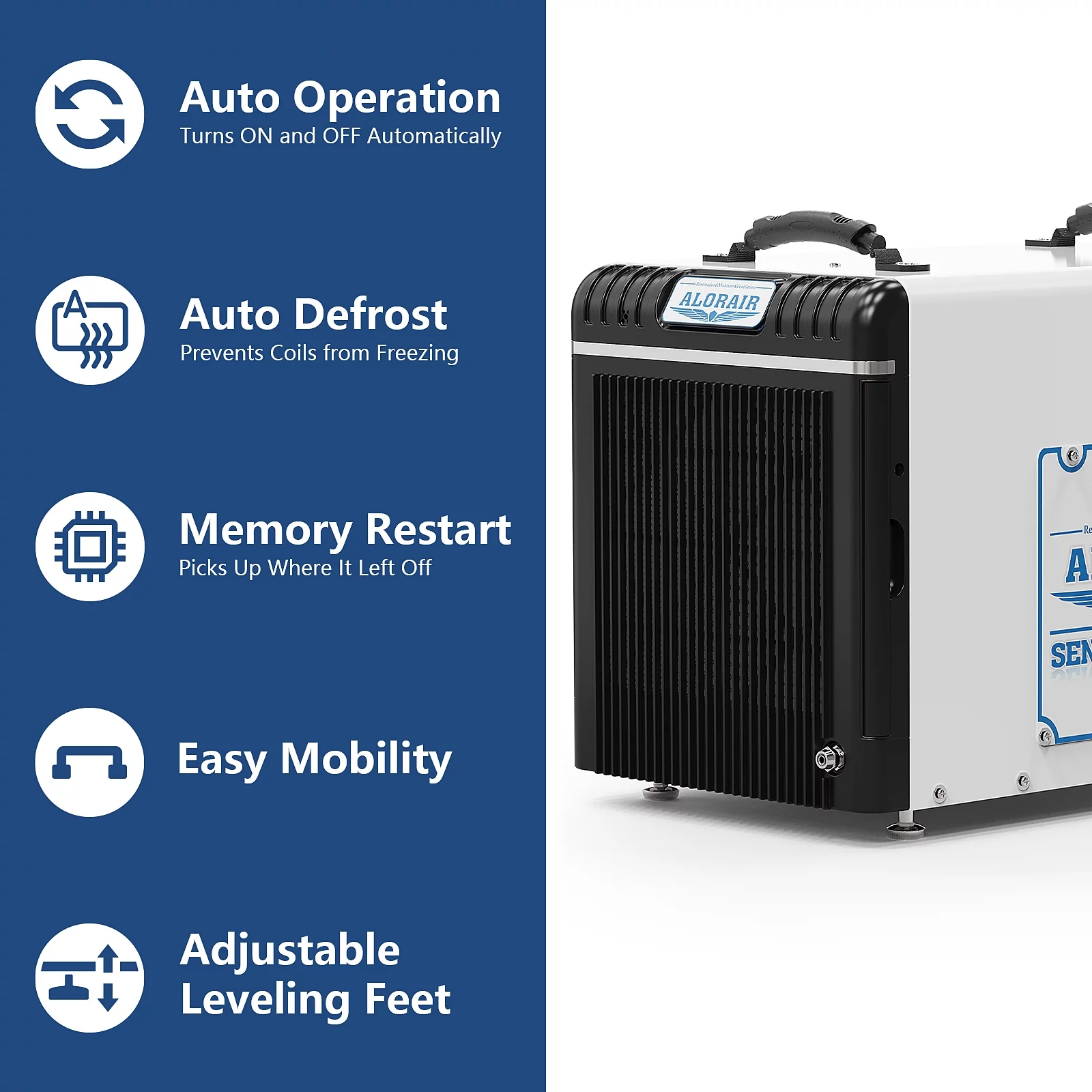 ALORAIR 198 Pints Crawl Space Dehumidifier with Drain Hose, up to 2,600 sq. ft, Energy Star