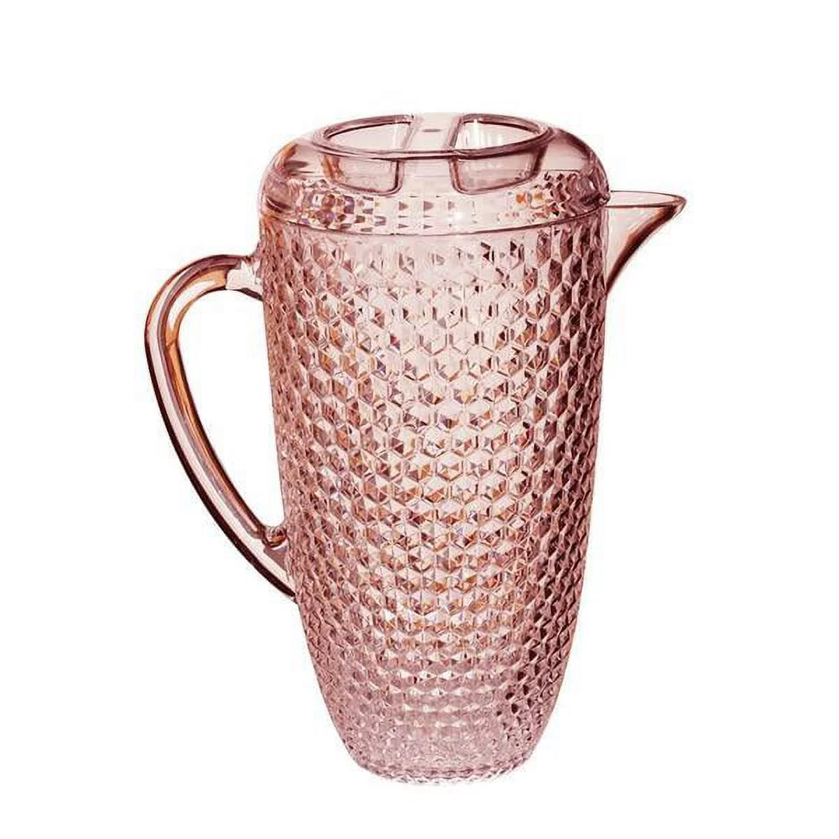 Acrylic Diamond Cut Pitcher - Pink 2.5 Qt