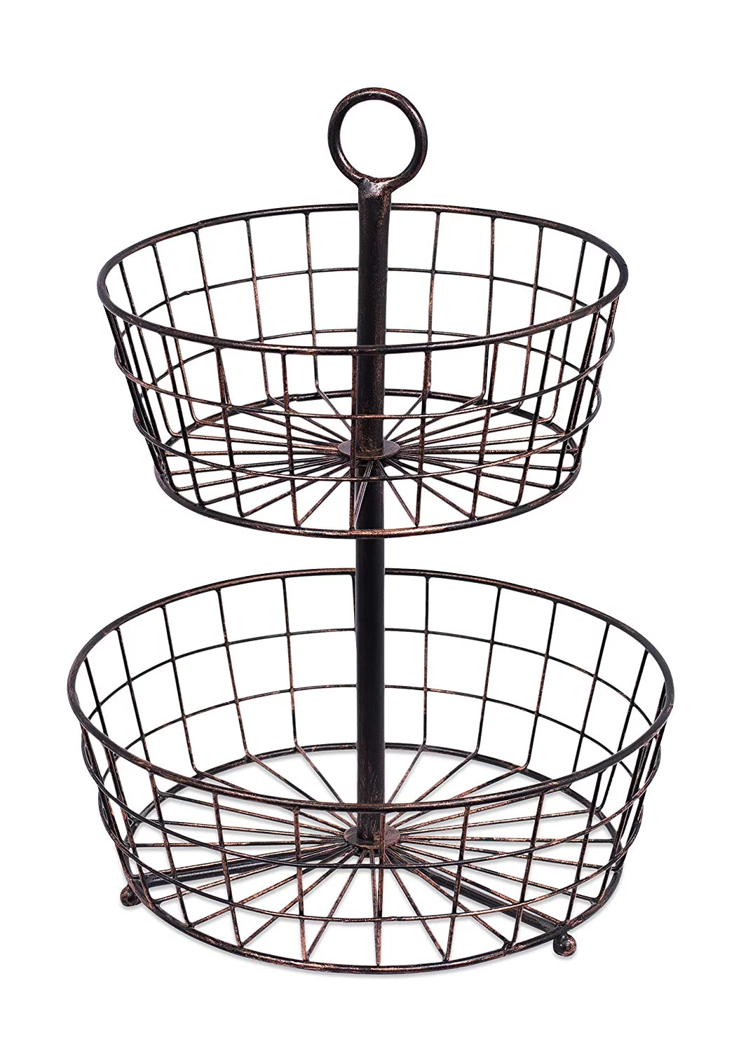 BirdRock Home Metal 2-Tier Wire Fruit Basket - Oil Rubbed Bronze