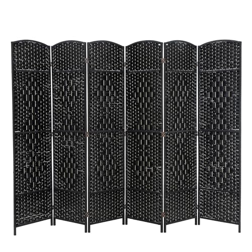FDW Room Divider 6FT Wooden Screen Folding Privacy Screens Portable Wall Dividers for Home Office Bedroom, Dark Brown