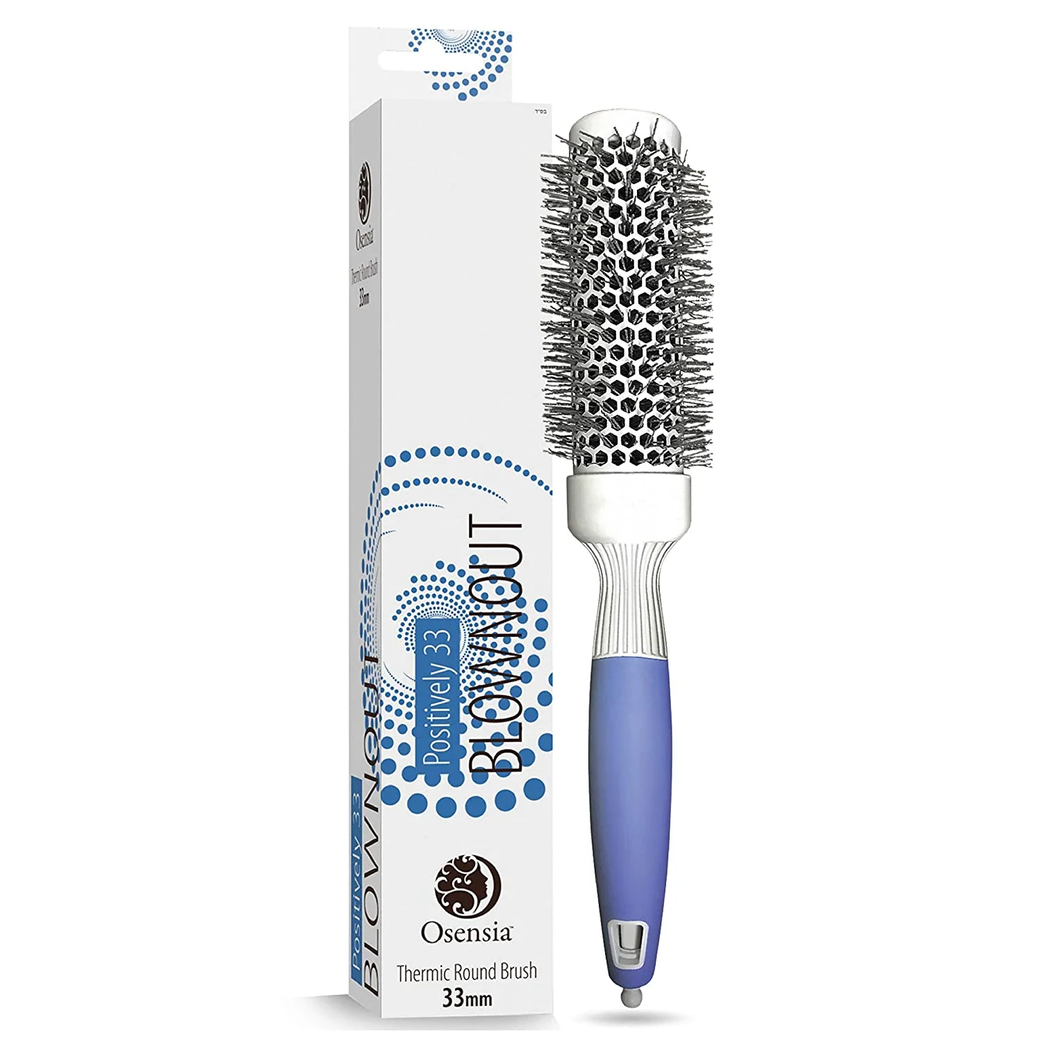 Osensia Blownout Small Ceramic Ion Thermic Round Brush for Blow Drying, 1.3 inch