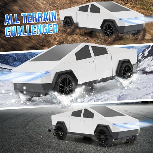 Remote Control Pickup Truck, 1/24 Scale Racing Car Model, Rechargeable Battery & Light and Loadspace, for Adults and Boys (Blue)