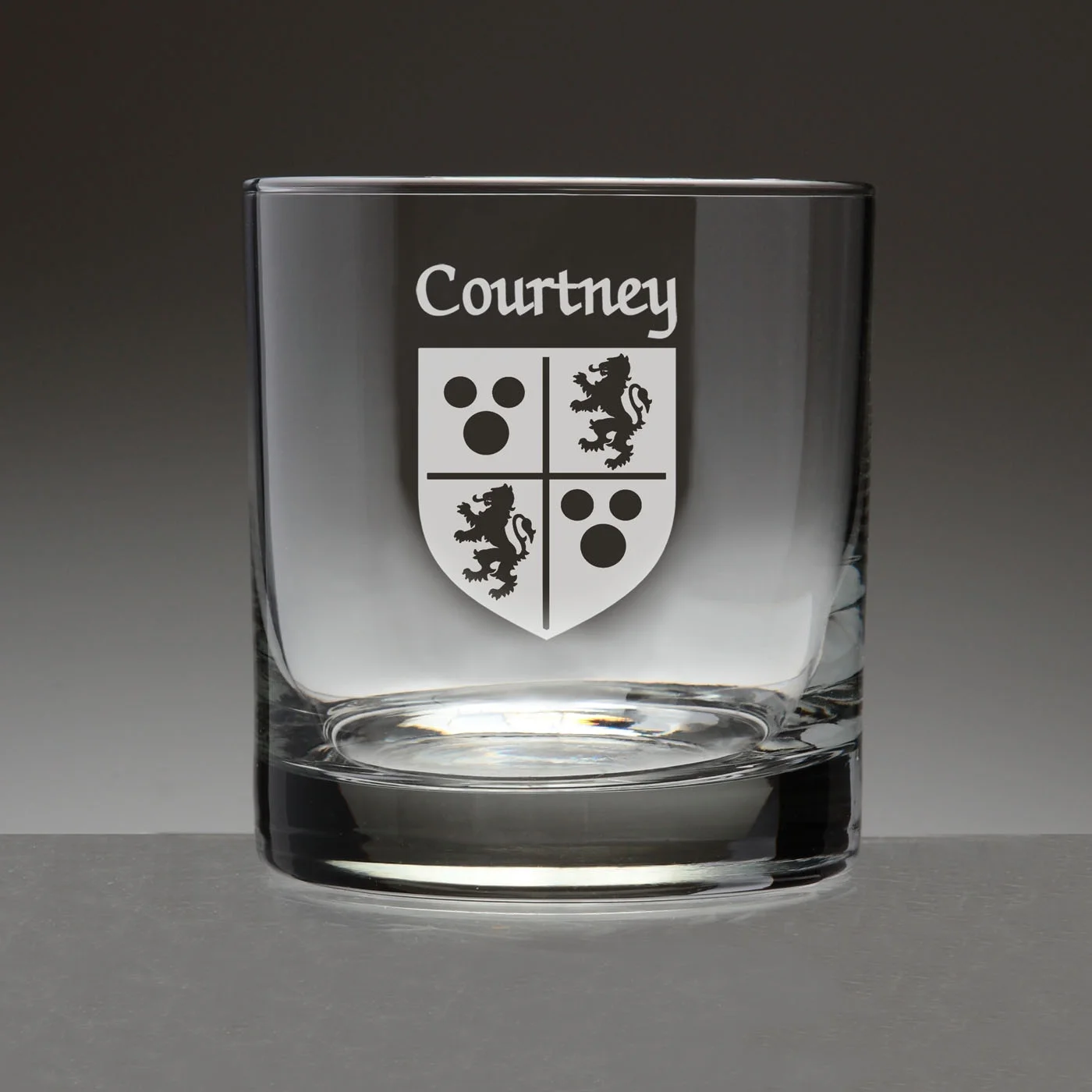Courtney Irish Coat of Arms Tumbler Glasses - Set of 4 (Sand Etched)