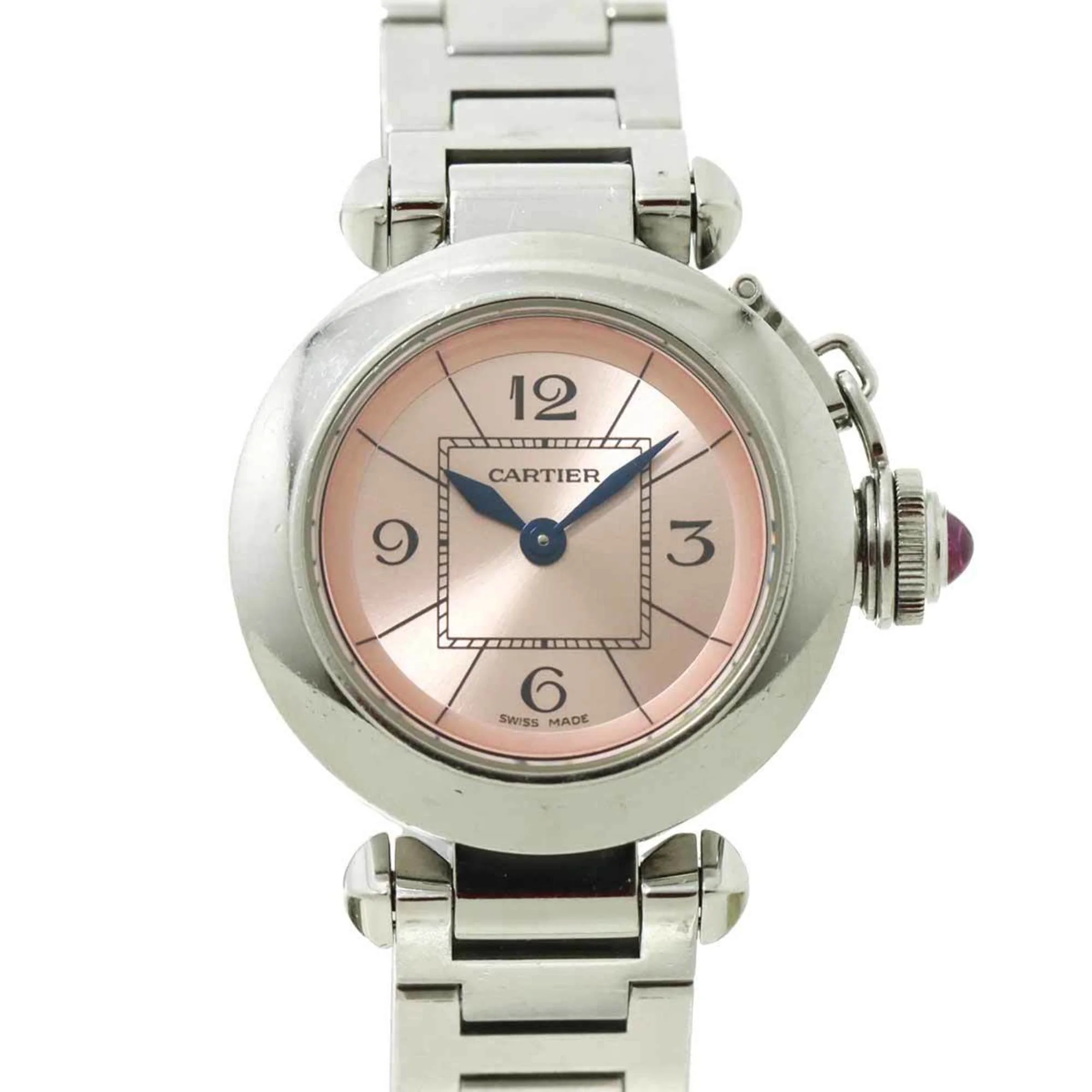 Pre-Owned Cartier Miss Pasha W3140008 Ladies Watch Pink Dial Quartz (Good)