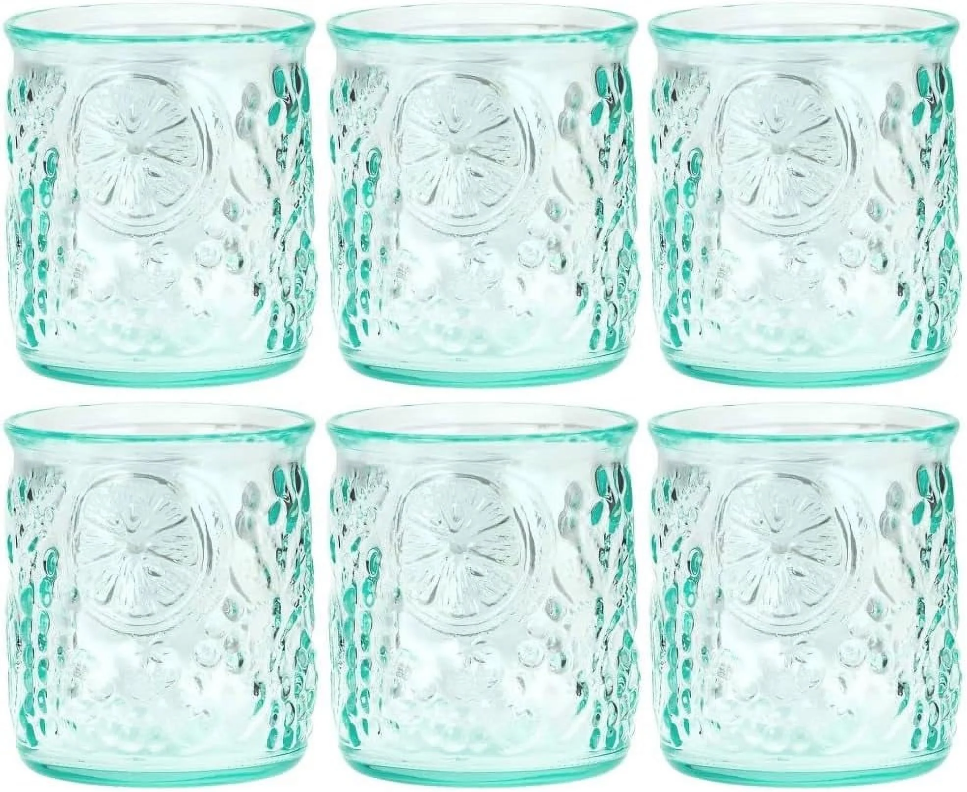Frutta DOF Glass | 12 Oz | Italian Made, Recycled Green Glass | Drinking Glass For Whiskey, Bourbon, Juice, Cocktails, Drinks (Set Of 6)
