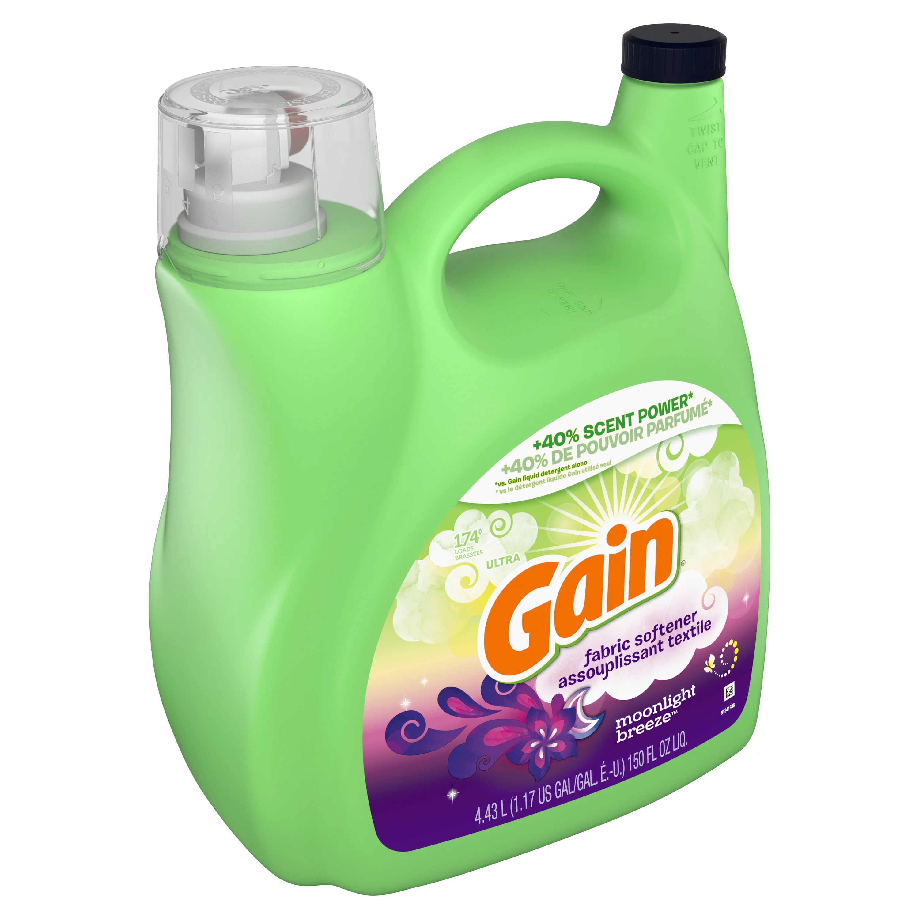 Gain Liquid Fabric Softener, Moonlight Breeze, 150 Fluid Ounce, 174 Loads