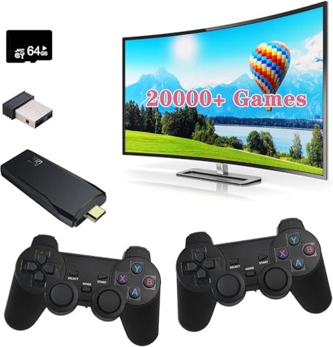 Retro Gaming Console, Plug and Play Video Game Console Built-in 9 Classic Emulators, 20,000+ Games, 4K High Definition HDMI Output for TV with Dual Controllers