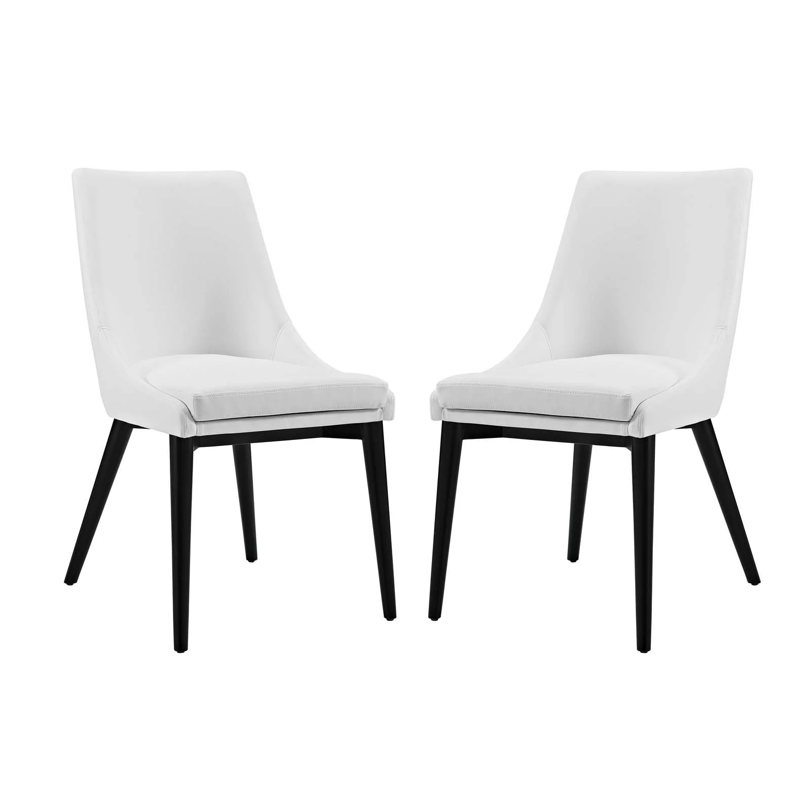 Modern Contemporary Urban Design Kitchen Room Dining Side Chair, White, Faux Leather