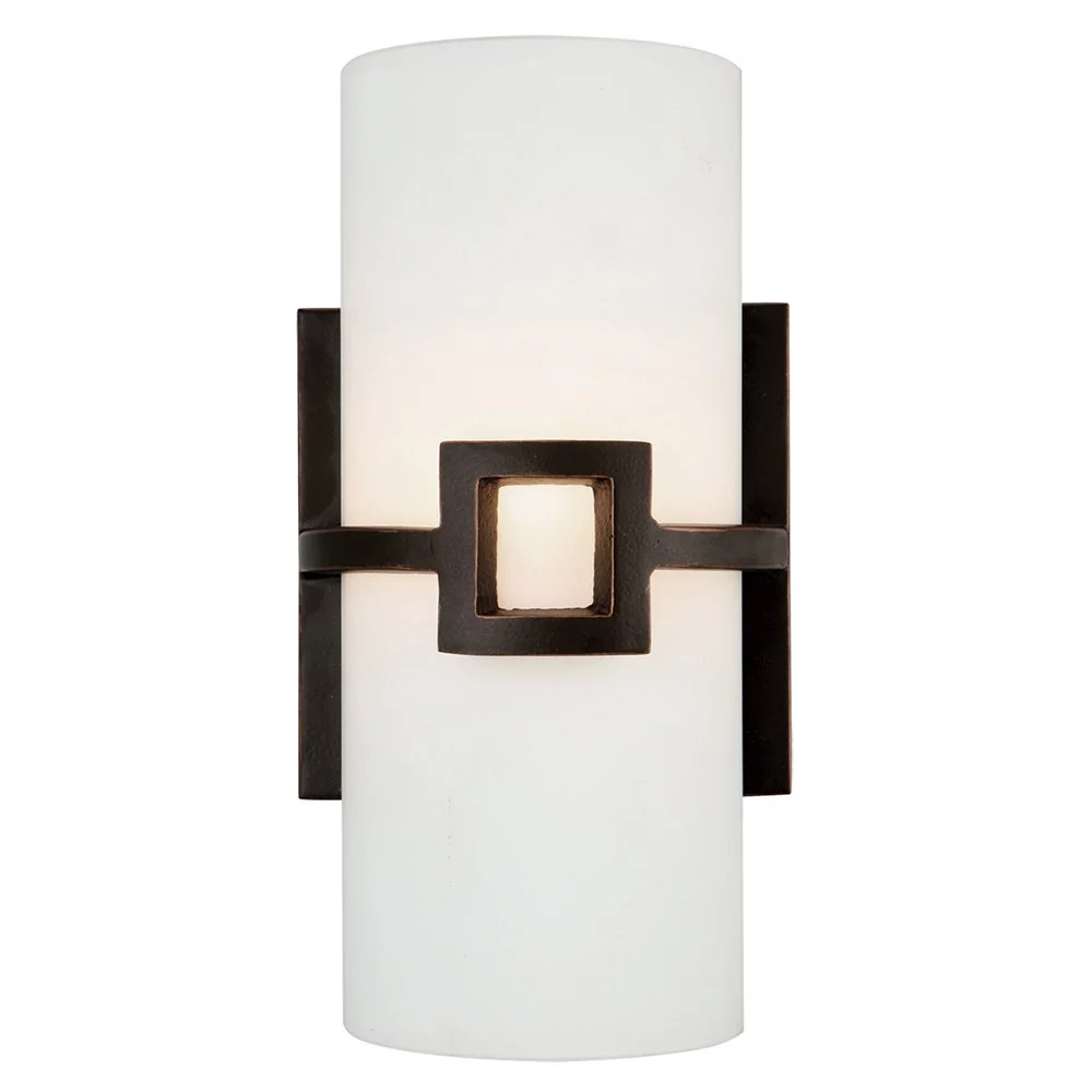Design House 514604 Monroe Traditional 1-Light Indoor Wall Light with Frosted Glass for Bathroom Bedroom Hallway, Oil Rubbed Bronze