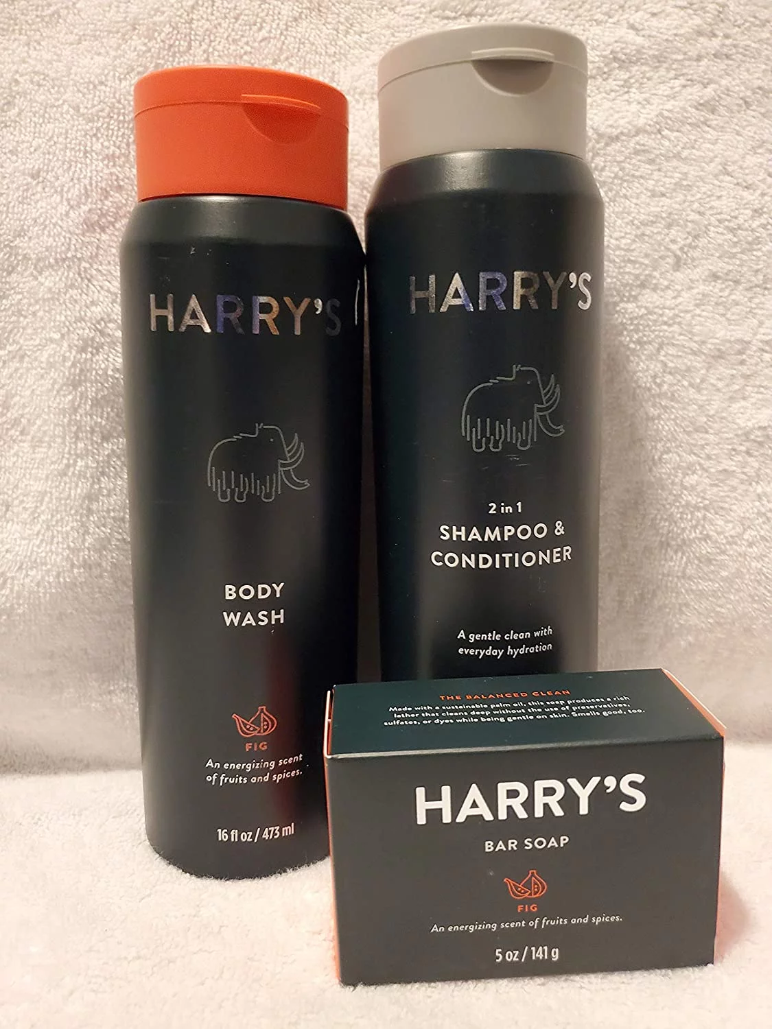 Men's Grooming Set, Harry's Shampoo 14 Oz, Body Wash 16 Oz, and Bar Soap 5 Oz (Fig)