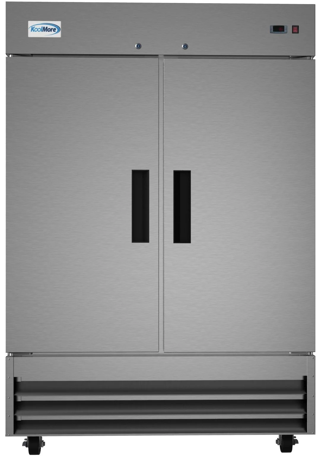 KoolMore 54 in Two Door Stainless Steel Commercial Reach-in Refrigerator Cooler - 47 Cu. ft.