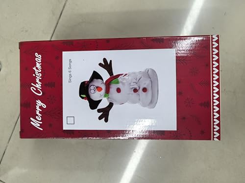 SdeNow Twerking Christmas Snowman Santa Singing Dancing Snowman Santa Claus Animated Plush Toys,6 English Christmas Songs