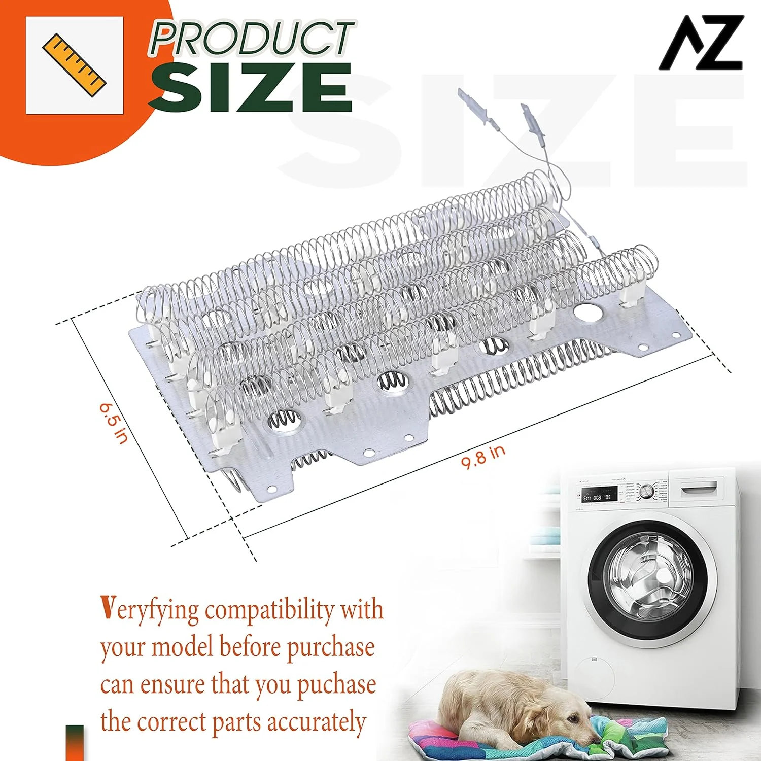 Dryer Heating Element Replaces For Samsung DV45K6500EV/A3 DV45K6500EW/A3 DV45K6200EZ/A3 DV52J8700EP/A2 DV48J7700EW/A2