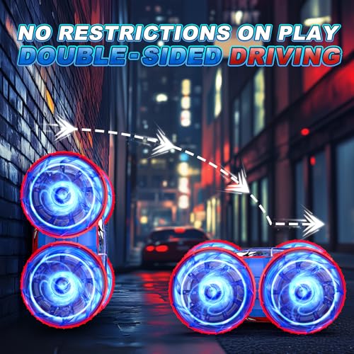 Waterproof Remote Control Car，4WD Amphibious 2.4 GHz RC Car Remote Control Boat，360°Rotation RC Stunt with LED Lights，Boys Girls Gifts All Terrain Water Beach Pool Toy