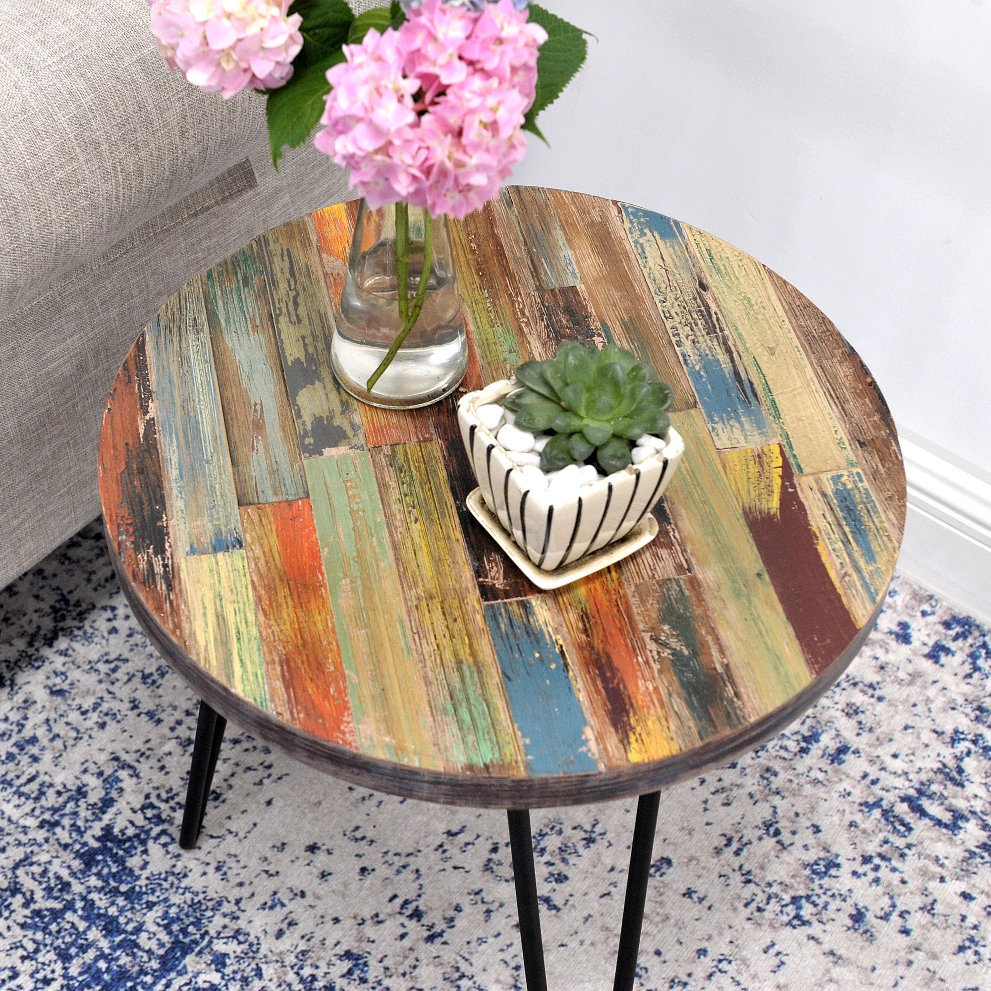 Greenage Reclaimed Wood End Table, 18