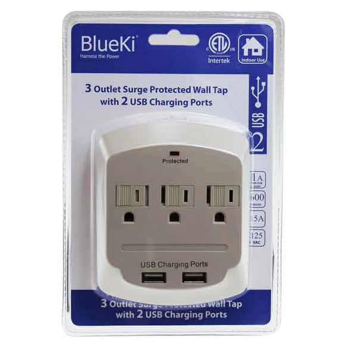 SF Cable ConnectLand 3-Outlet Wall Surge Protector with 2 x 1A USB Ports