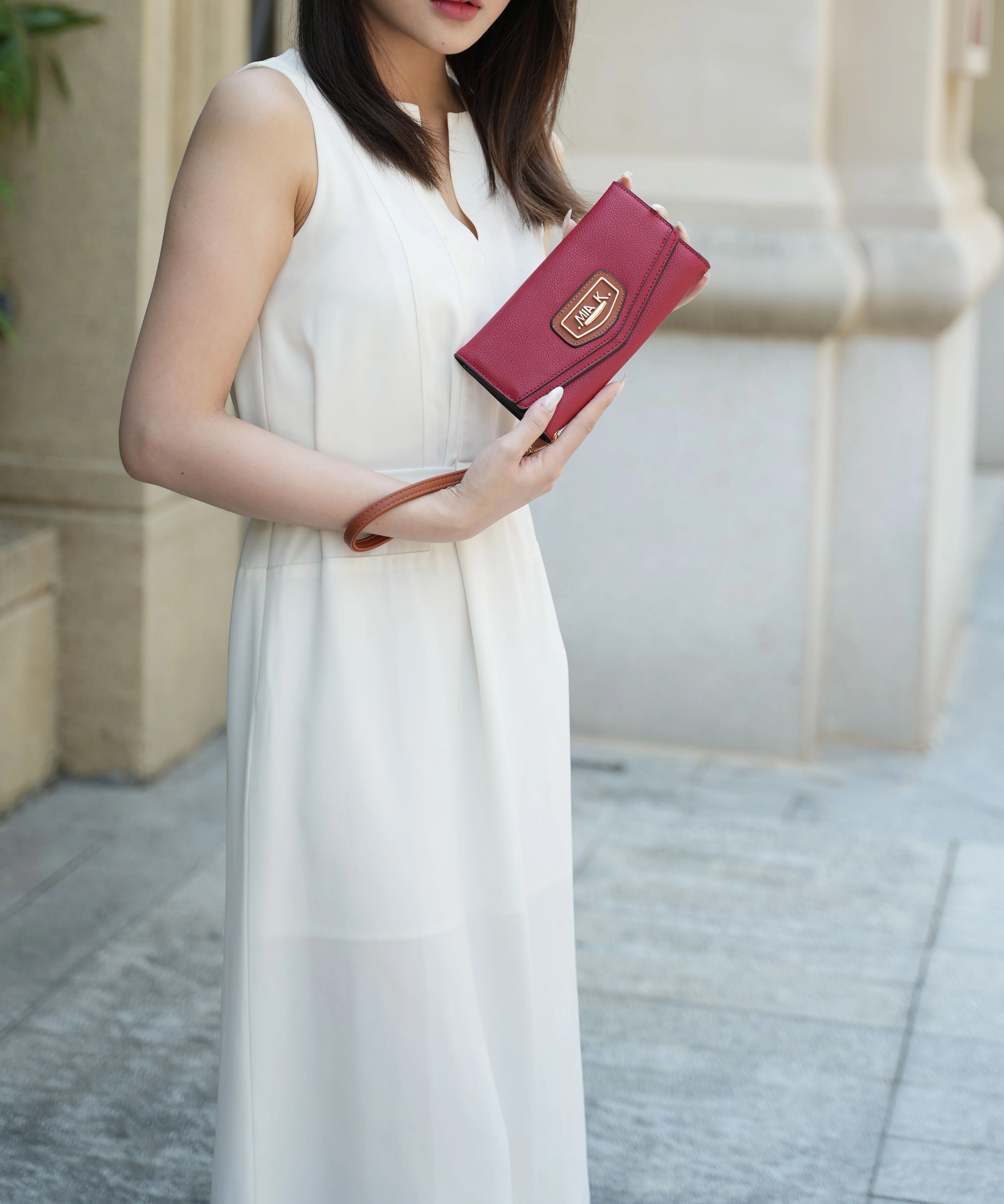 MKF Collection Women's Davina Faux Leather Tote Bag and Wallet Set, 2-Piece, Navy