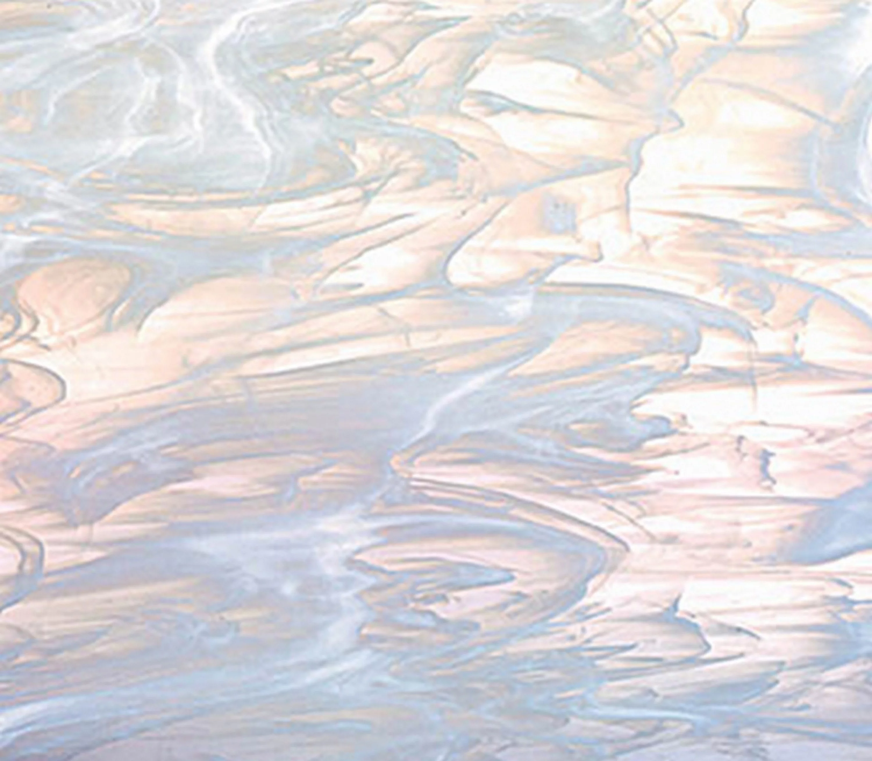 OCEANSIDE STAINED/FUSING GLASS SHEETS - CLEAR/WHITE WISPY FUSIBLE (Small 8