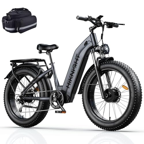 Dual Motor Electric Bike for Adults, 1600W/3000W Peak 52V 20AH Battery E Bike 26