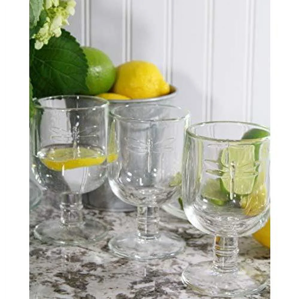 Set Of 6, 10-Ounce Dragonfly Water Glasses