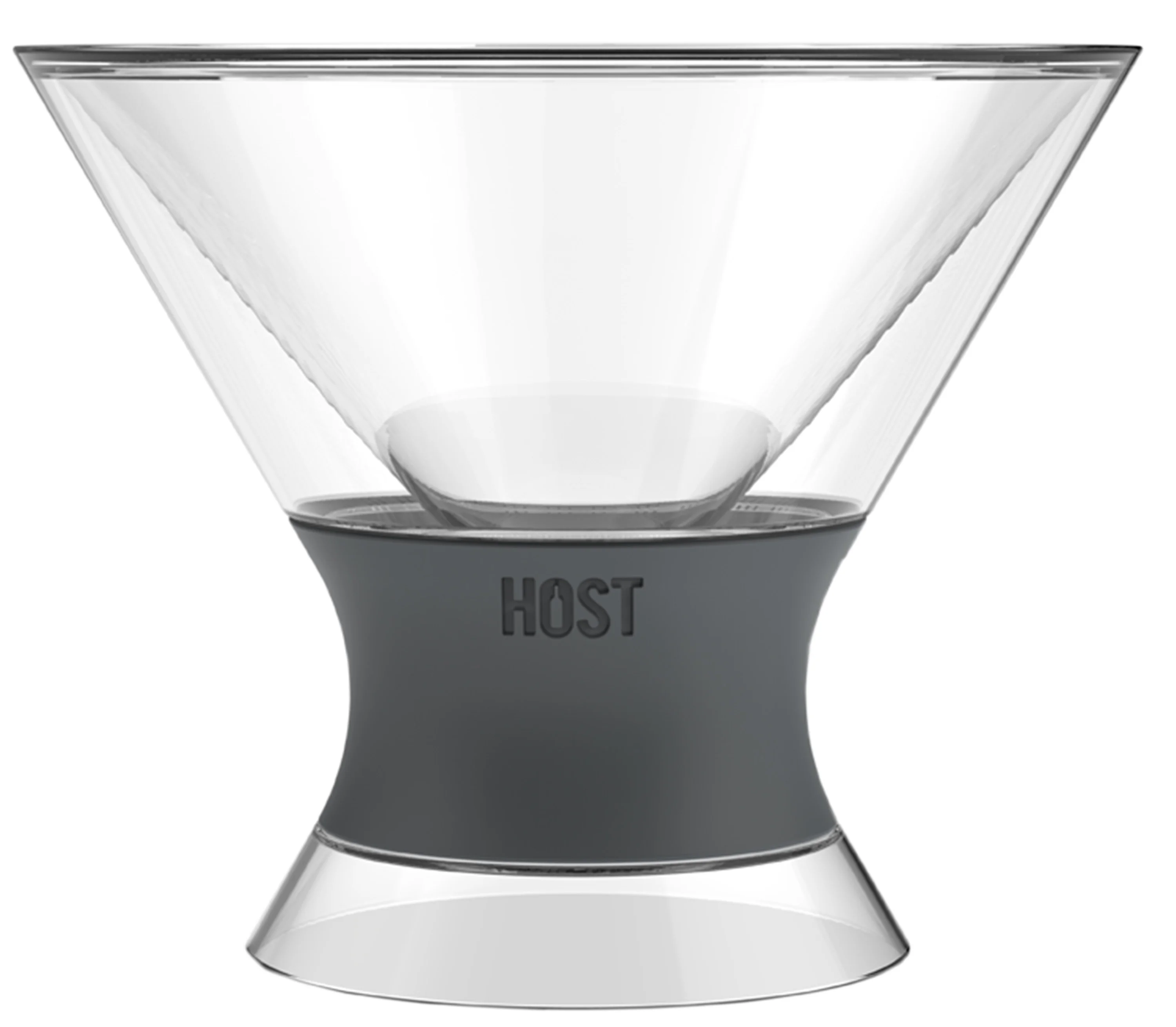 Host Freeze Double Wall Insulated Martini Plastic Cooling Cups, Set of 2, Grey