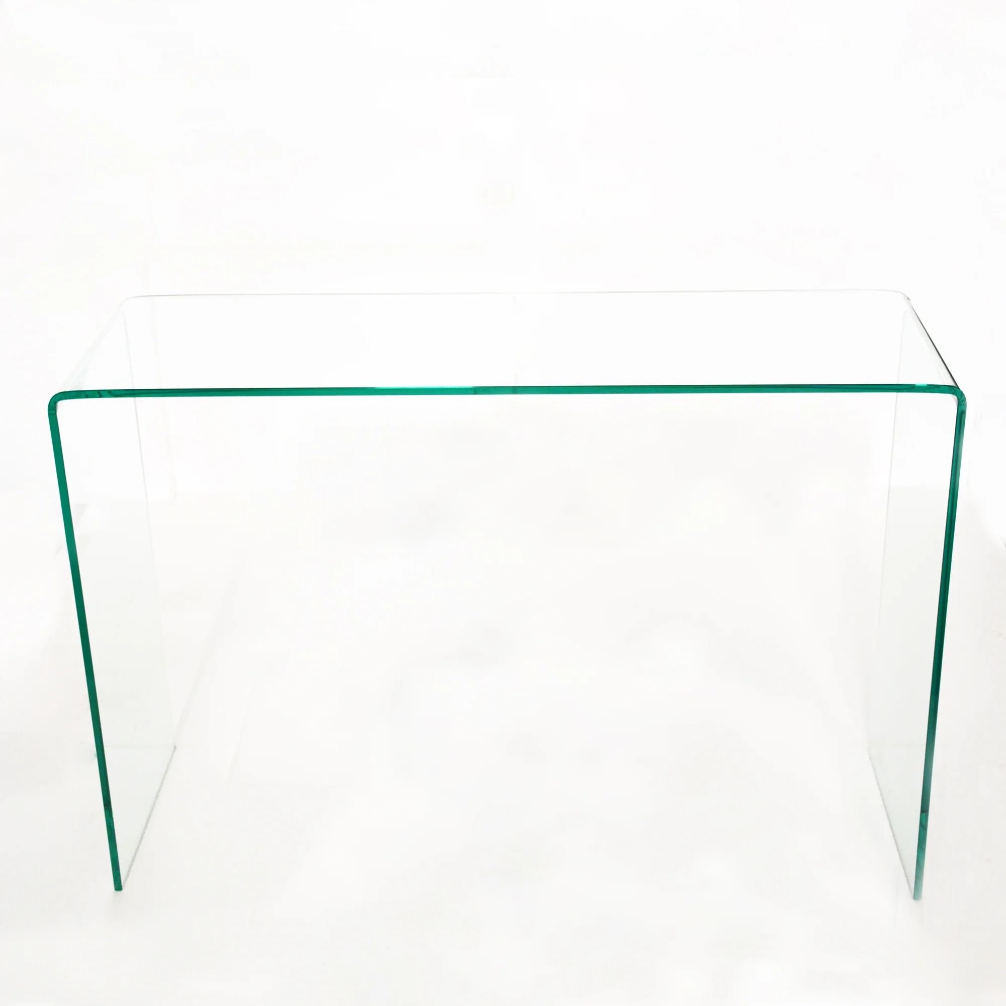 Glass Console Table, Transparent Tempered Glass Console Table with Rounded Edges Desks, Sofa Table