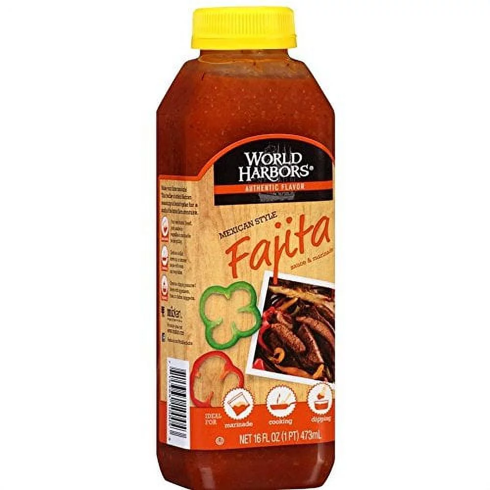 World Harbors Mexican Style Fajita Marinade, 16-fl. oz. plastic bottles (Pack of 12)