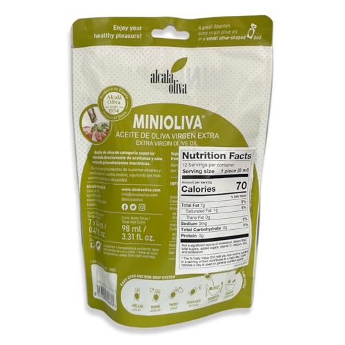Mini Oliva - Extra Virgin Olive Oil Single Serve - 3 Pouches of 12 pods (36 Total, 0.27 fl oz each)