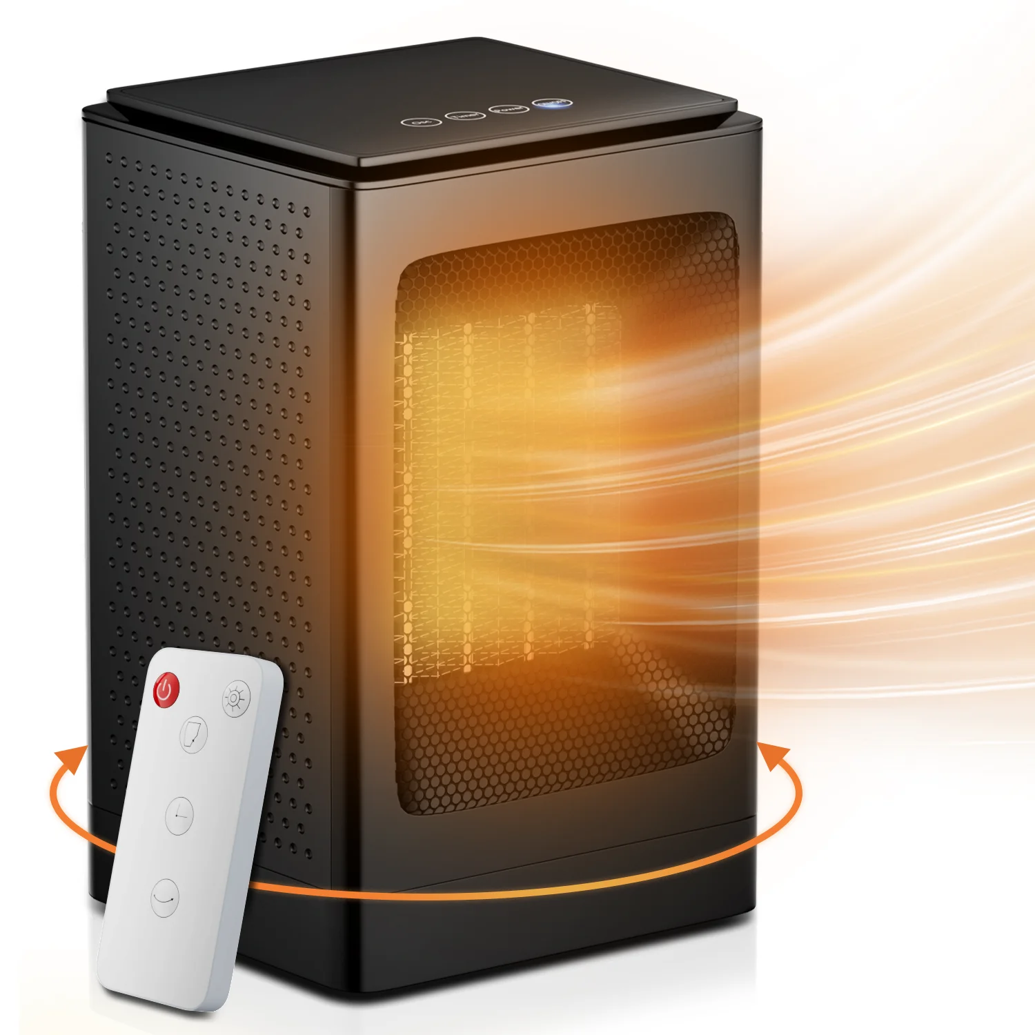 Magshion LCD Display Space Heater, Portable Space Heater with Timer, 1500W PTC Electric Heater Fan, for Home Office Dorm Room, Black