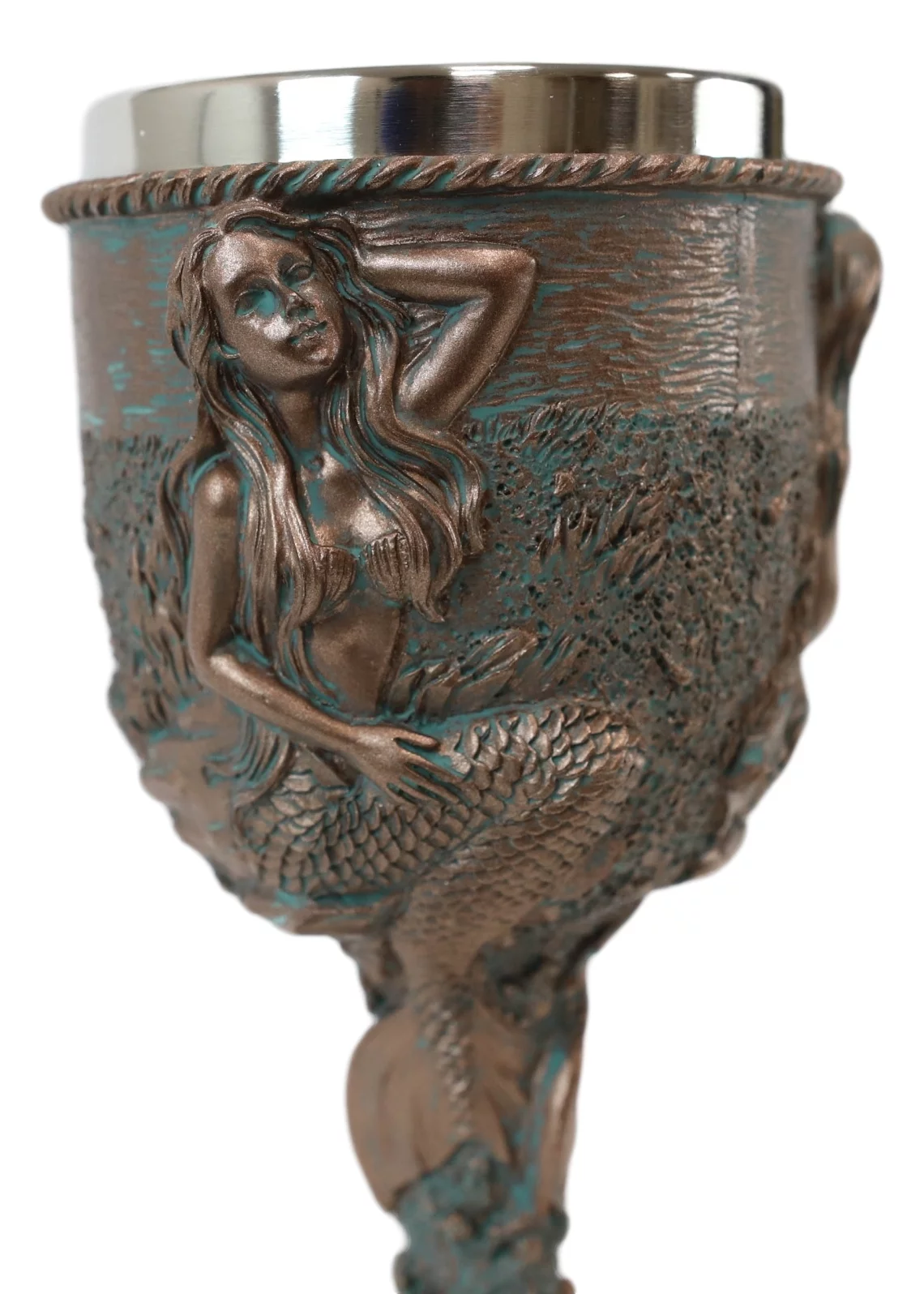 Ebros Nautical Sirens Of The Sea Rustic Mermaid Goblet 7.5