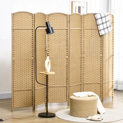 HOMCOM Room Divider, 4 Panel Folding Privacy Screen, 5.6' Tall Freestanding Wall Partition for Home Office, Bedroom, White