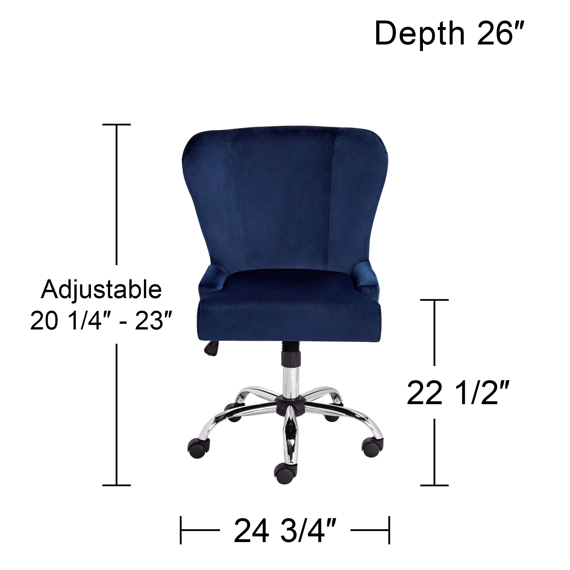 Studio 55D Erin Blue Fabric Adjustable Office Chair