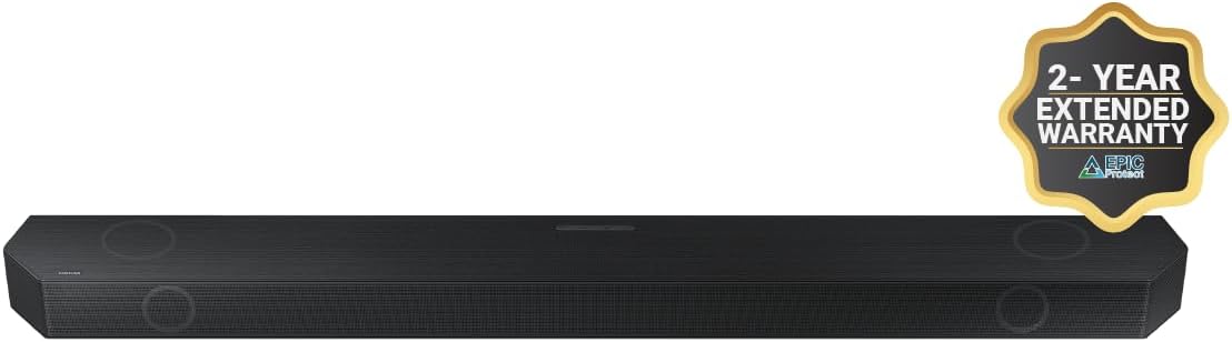 SAMSUNG Q990D 11.1.4ch Soundbar w/Wireless Dolby Atmos Audio, Rear Speaker Included HW-Q990D/ZA (Newest Model 2024) + Plus 2-Year Extended Warranty by Epic