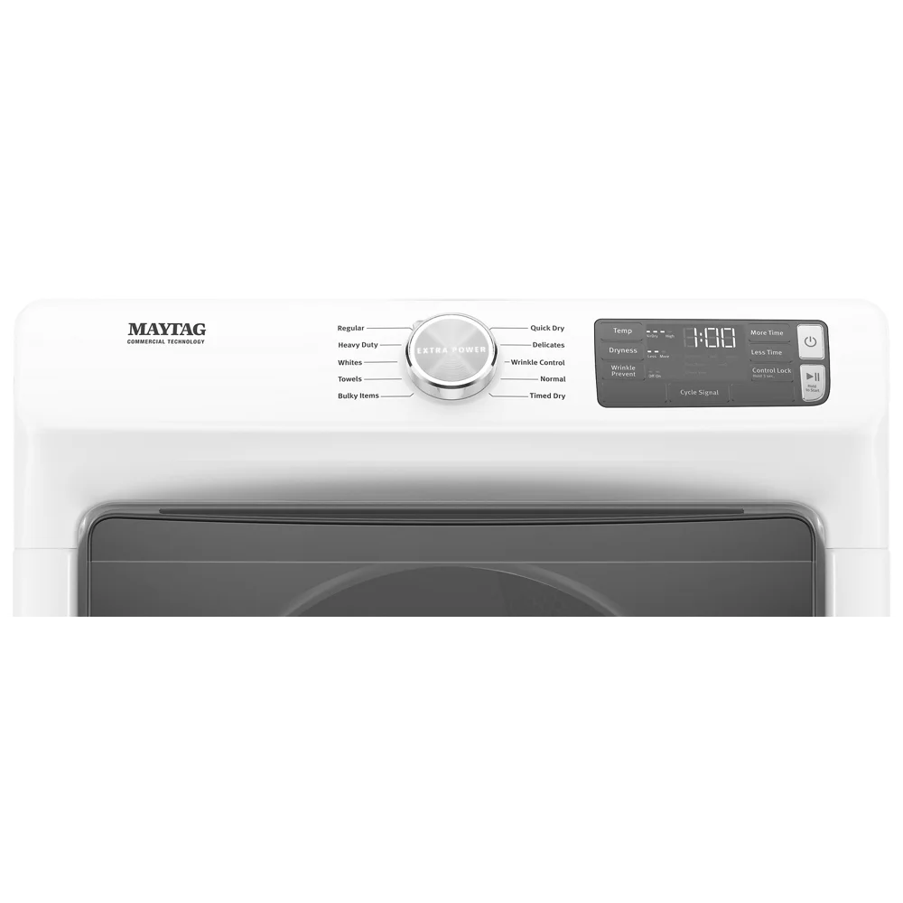 Maytag MED5630HW 7.3 Cu. Ft. White Front Load Electric Dryer with Extra Power and Quick Dry Cycle
