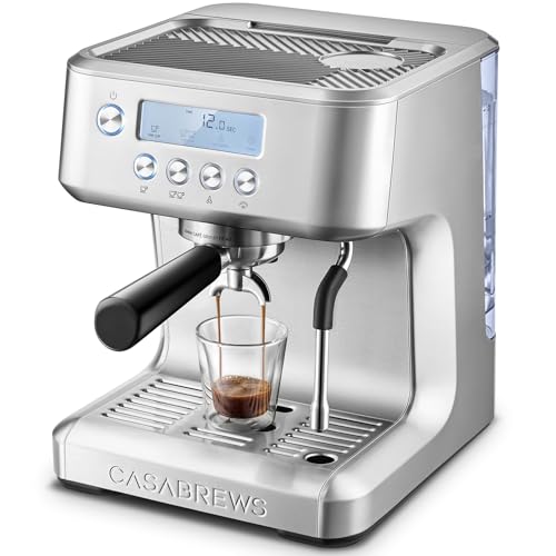 CASABREWS Ultra Espresso Machine with LCD Display, Powerful Milk Frother and Customizable Brewing Temperature, Provides Barista-Level Lattes and Cappuccinos