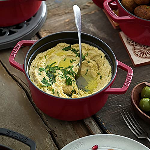 STAUB Cast Iron Dutch Oven 5.5-qt Round Cocotte, Made in France, Serves 5-6, Black Matte