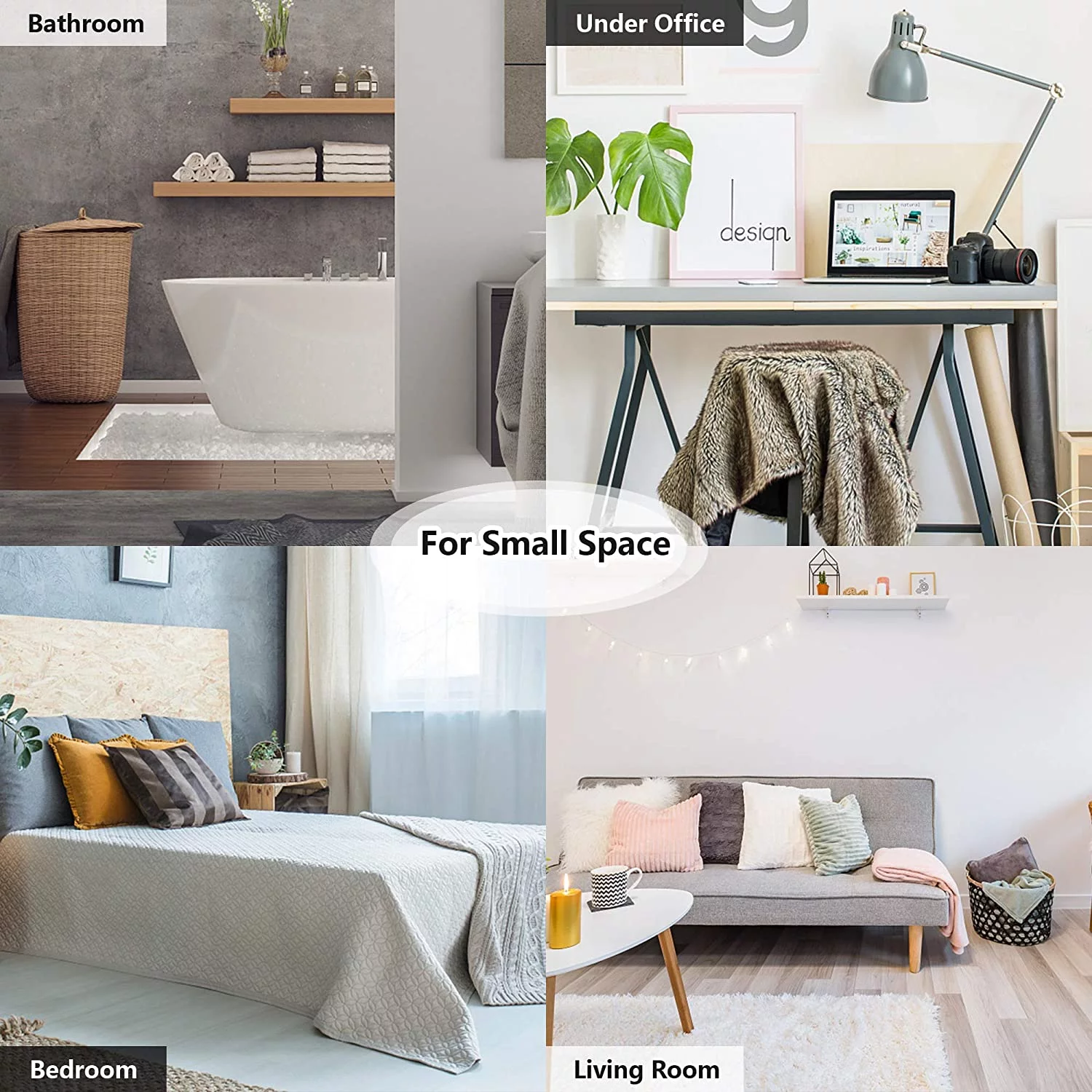 KARMAS PRODUCT Space Heater Under Desk Heater for Office - Completely Quiet Wall Mountable Overheat Protection No Fan No Dust Blowing Electric Heater Suit for Bathroom Office Bedroom 1500 W