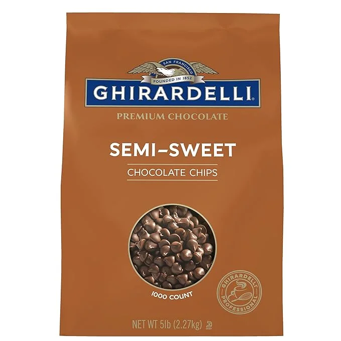 Ghirardelli Chocolate Company Semi-Sweet Chips 1000 per lb, 5lb. Bag