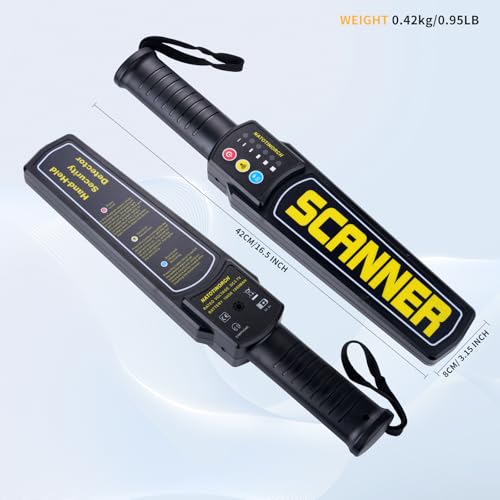 Handheld Metal Detector Wand Rechargeable, Security Wand, for Safety Inspection, Scanning All Metal Products (with Built-in Battery)