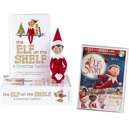 The Elf on the Shelf Box Set North Pole Blue-Eyed Boy Light Tone Elf with Book AND 