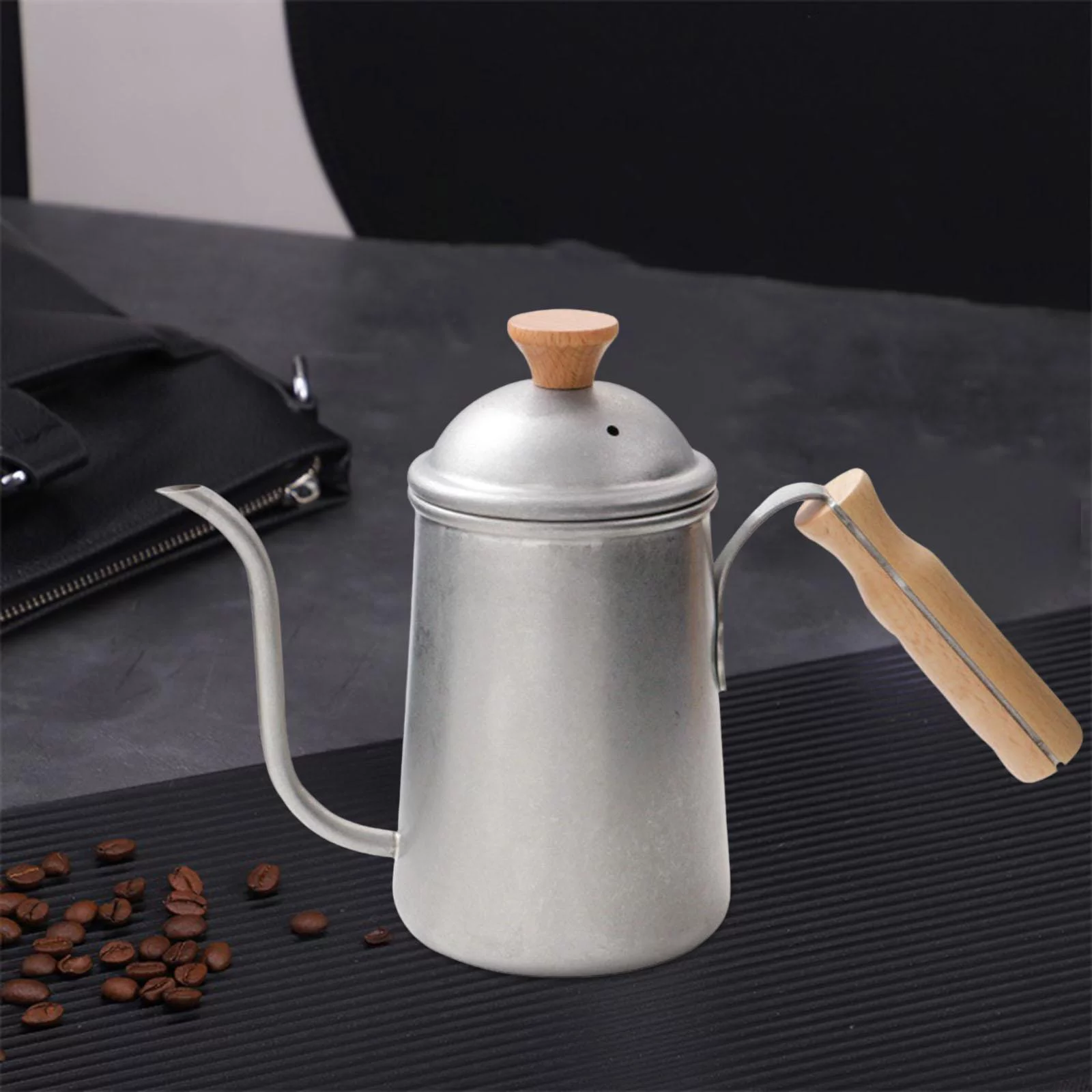 Gooseneck Kettle Coffee Pot,Coffee Maker Kettle Long Narrow Neck Tea Pot,Coffee Pouring Kettle for Home Office Kitchen , Argent B