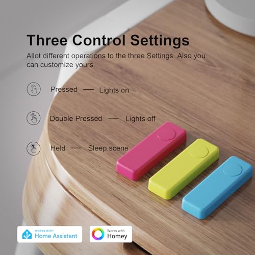 THIRDREALITY ZigBee Smart Button 4 Pack, 3-Way Remote Control, Require Zigbee hub, Work with SmartThings, Aeotec, Hubitat, Home Assistant, Third Reality Hub, Battery Included.