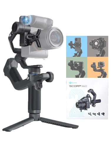 FeiyuTech SCORP-C [Official] Camera Stabilizer 3-Axis Mirrorless Gimbal Lightweight Stabilizer,for DSLR Camera,for Sony a7IV a7s Canon R5 R6 M50 Panasonic Nikon Fujifilm,Max 5.5 lbs,Cable Control