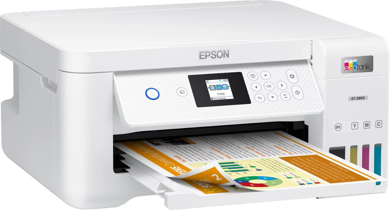 Epson EcoTank ET-2850 All-in-One Supertank Inkjet Printer - White (C11CJ63202)