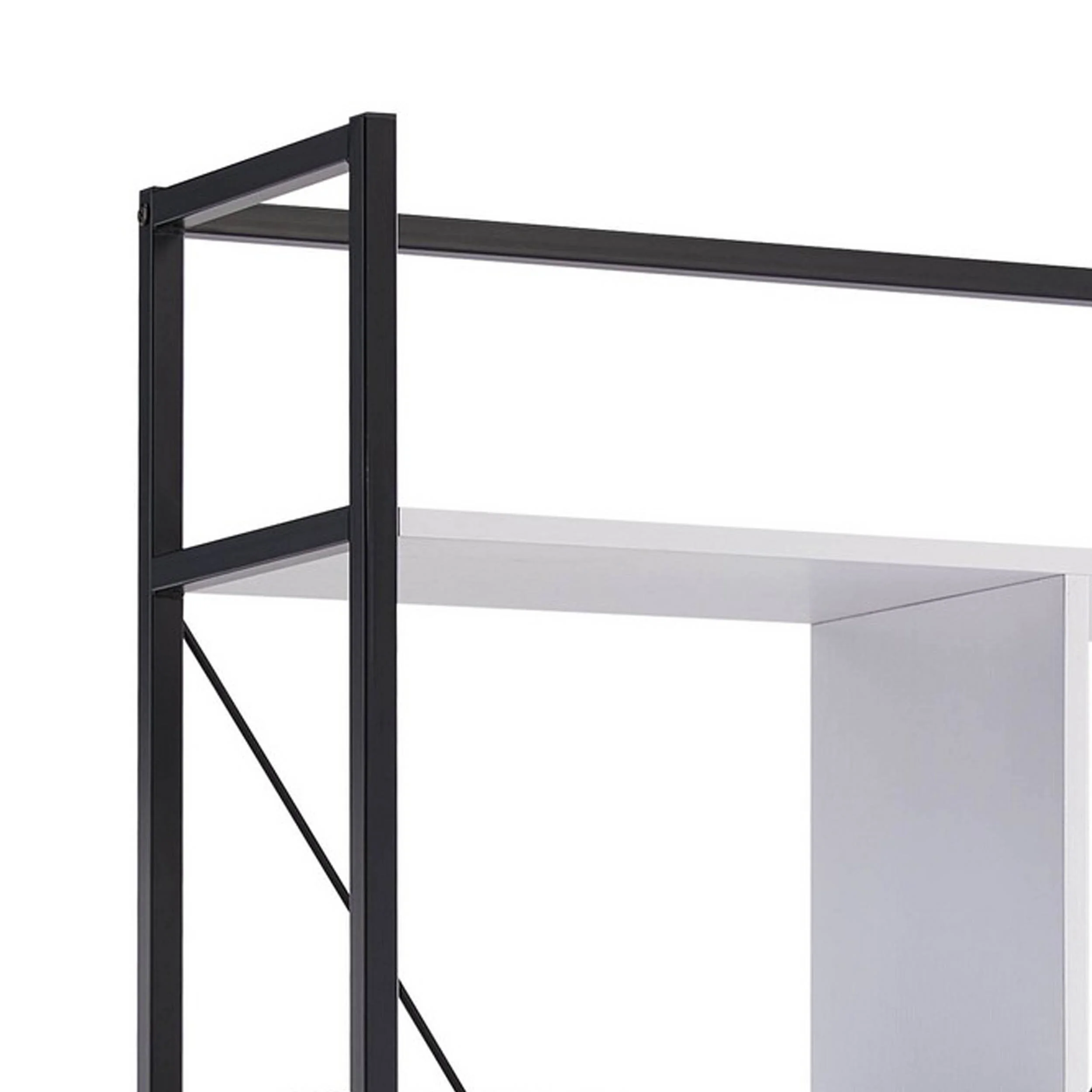 Viola 71 Inch Modern Display Cabinet with 7 Shelves, Metal Frame, White